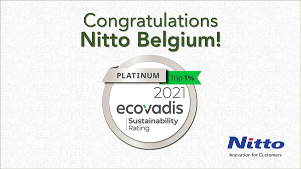 Nitto Belgium reached EcoVadis platinum level in 2021