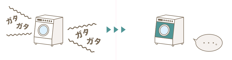 洗濯をする時の振動や騒音を抑えるため
